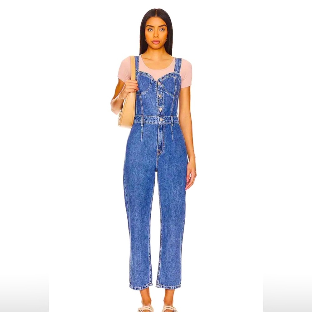 Free People Denim Kensington Jumpsuit.